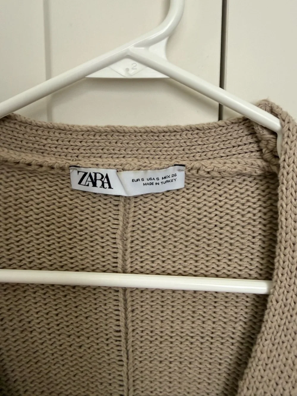 Zara Beige Oversized V‑Neck Button Cardigan - Picture 5 of 5